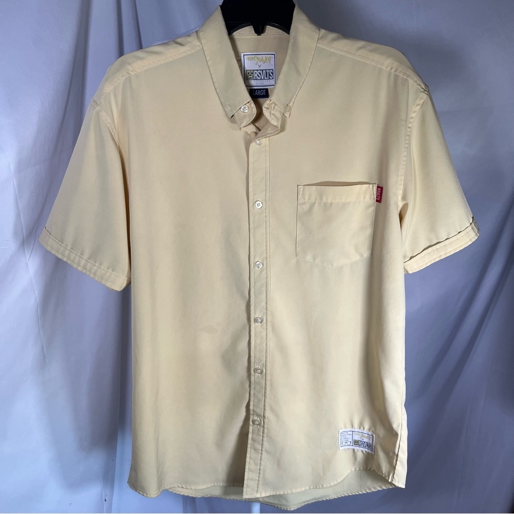 RSVLTS x The Sandlot Men's Squints Button Down‎ Shirt Light Yellow L Baseball